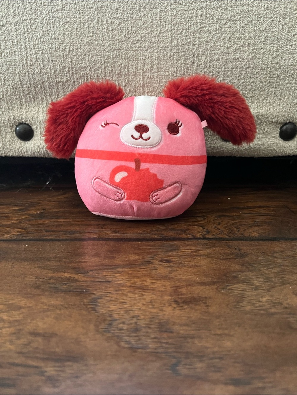 Squishmallows Pink and Red Puppy Plush